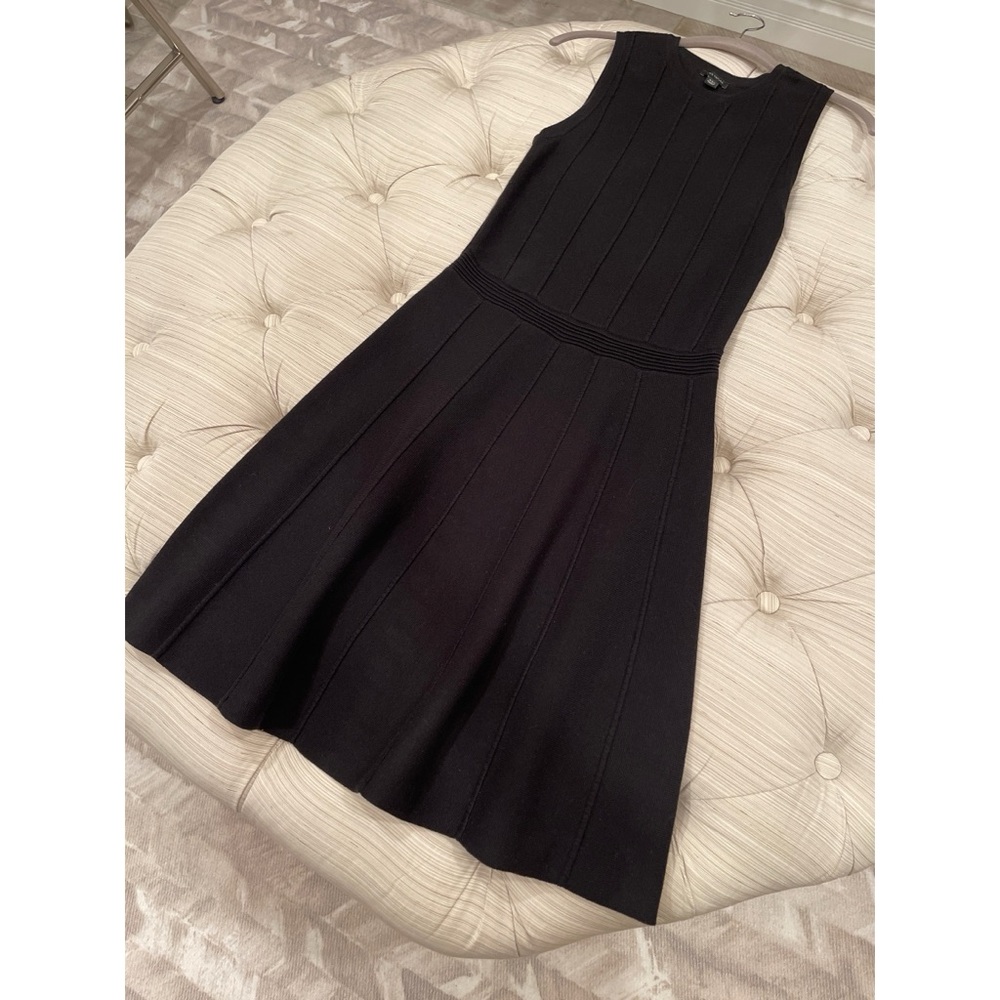 Ann Taylor Black Sleeveless Sweater A-Line Dress
